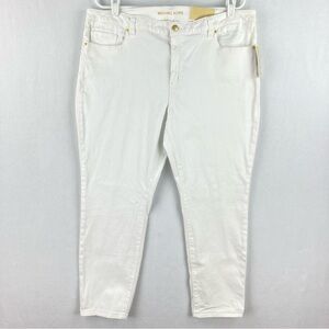 Michael Michael Kors Women’s White Denim Jeans Size 16 Izzy Cropped Skinny NWT